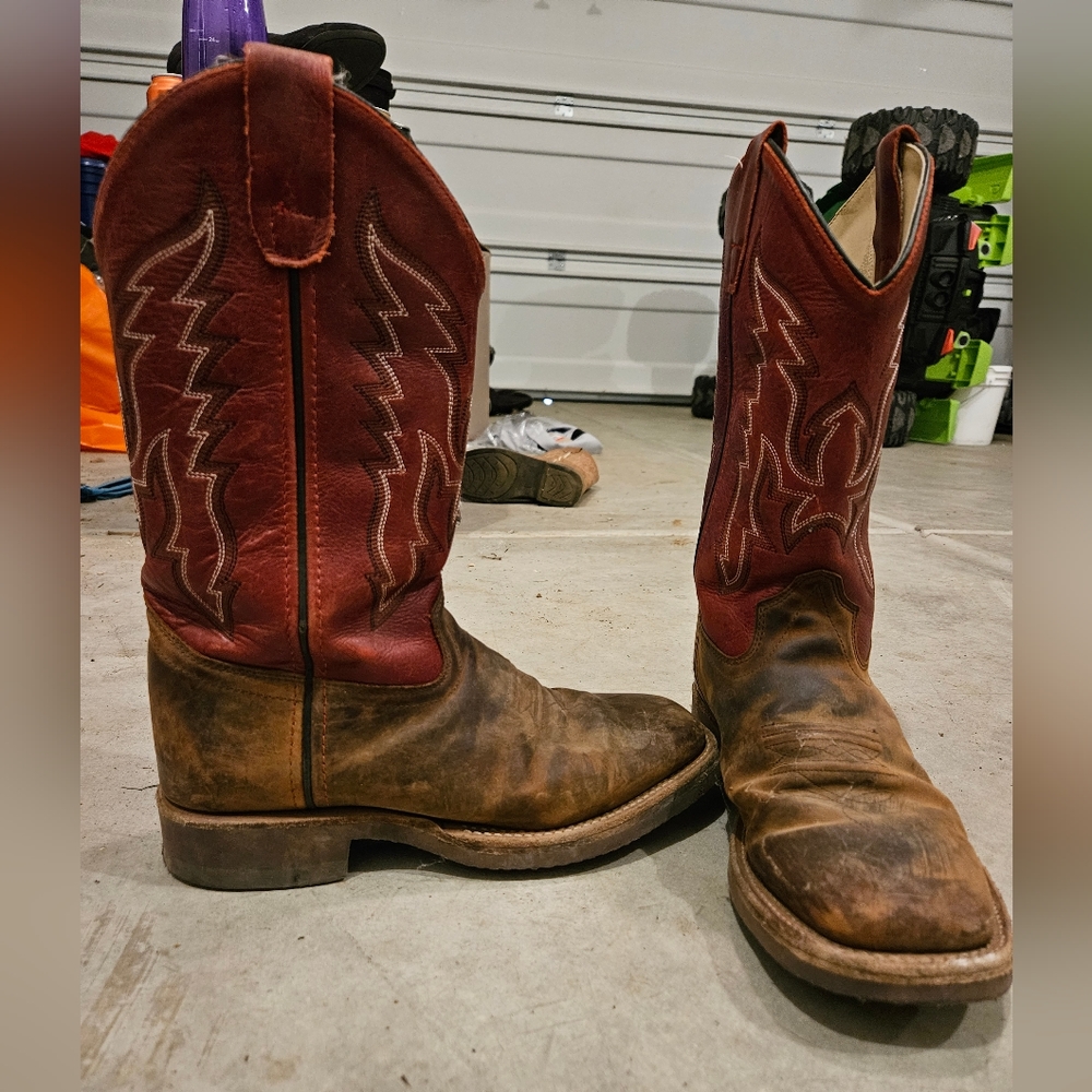 Old West red boots Boys size 6